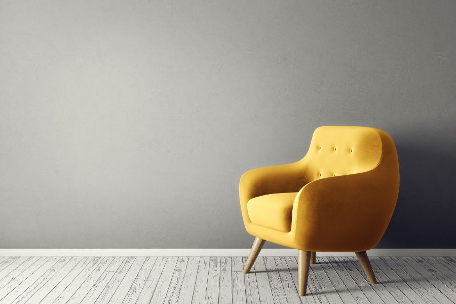 Yellow minimalistic chair